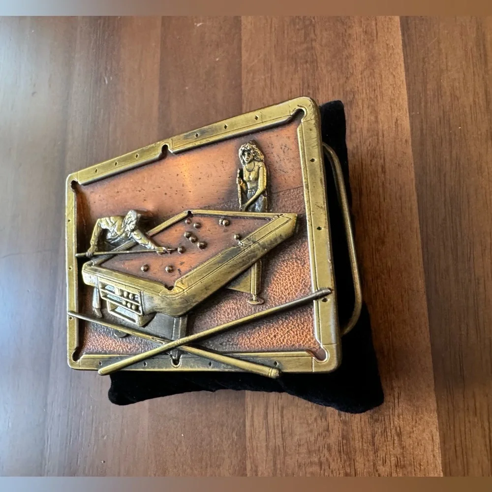 Vintage Bergamot Brassworks Pool Table Buckle
